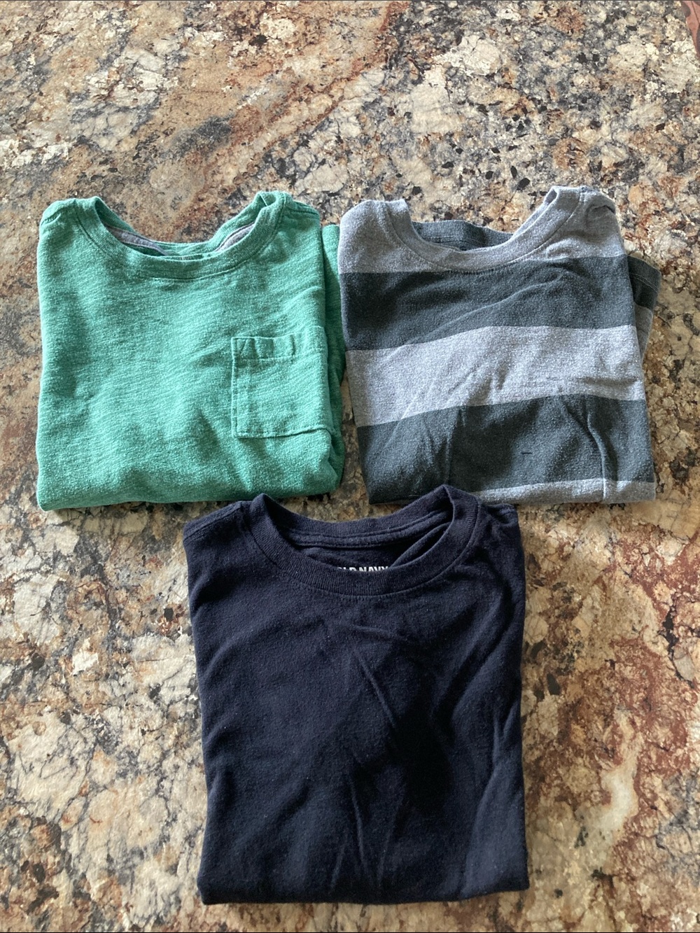 Old navy 3-Pack boys Short-Sleeve Tee Set - Green, Gray Stripe, Navy
